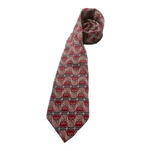 METROPOLITAN MUSEUM OF ART SILK TIE RED WHITE BLUE BAROQUE FOULARD 4"